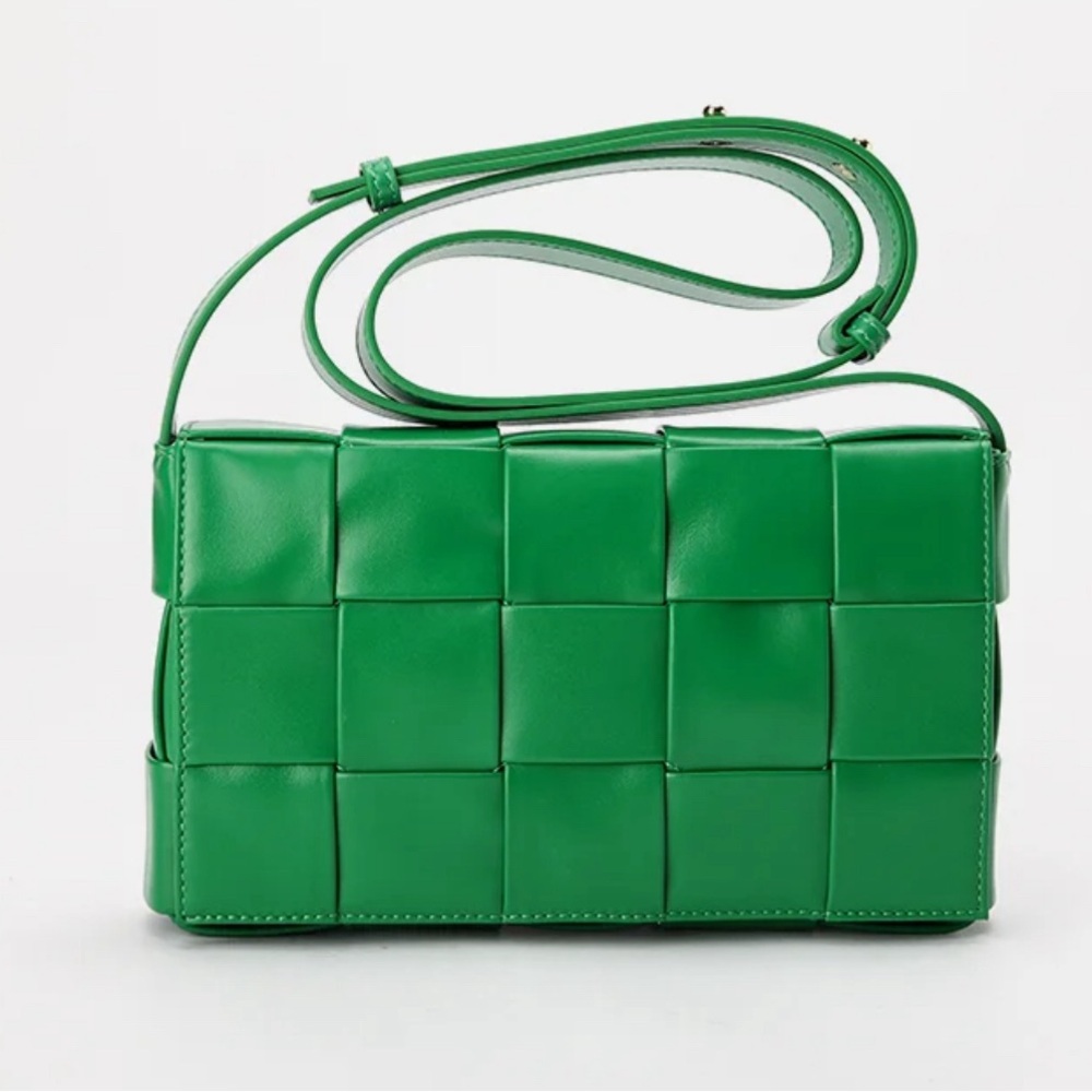 Green leather cross body bag